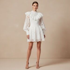 ASOS White Long Sleeve Lace Dress